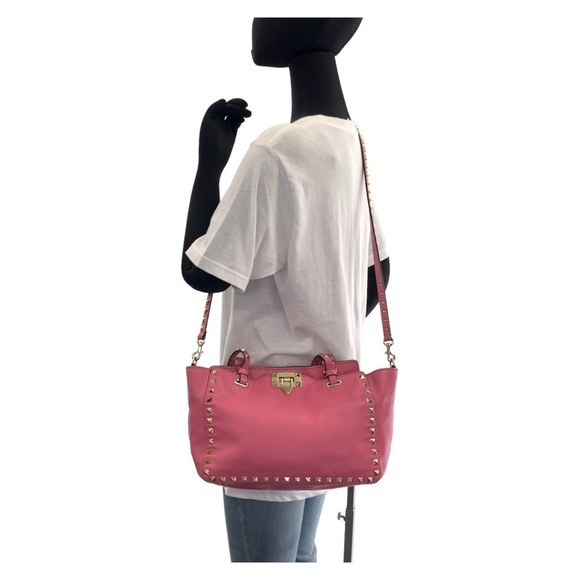 VALENTINO Pink Leather Shoulder Bag - Picture 7 of 10